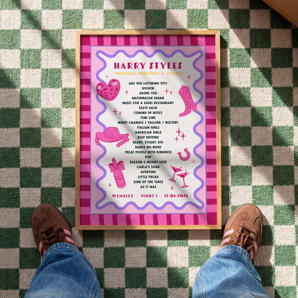 Harry Styles Tour Setlist Print