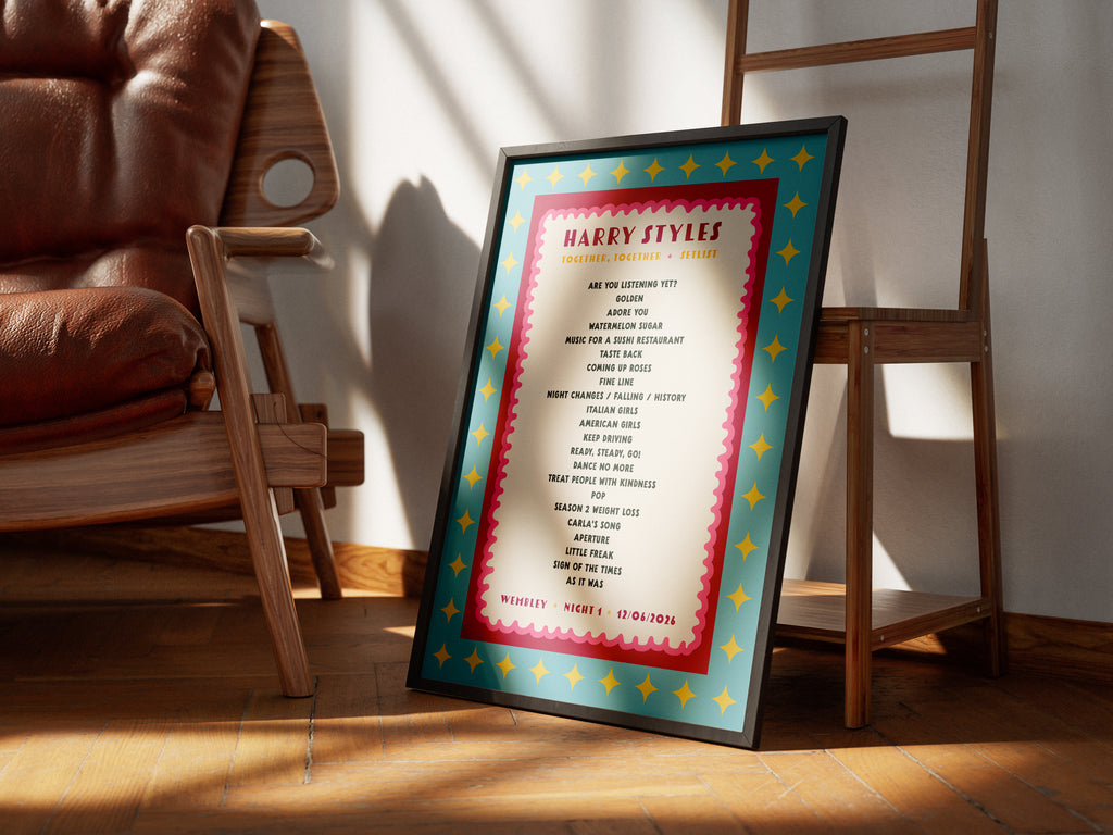Harry Styles Tour Setlist Print