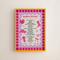 Harry Styles Tour Setlist Print