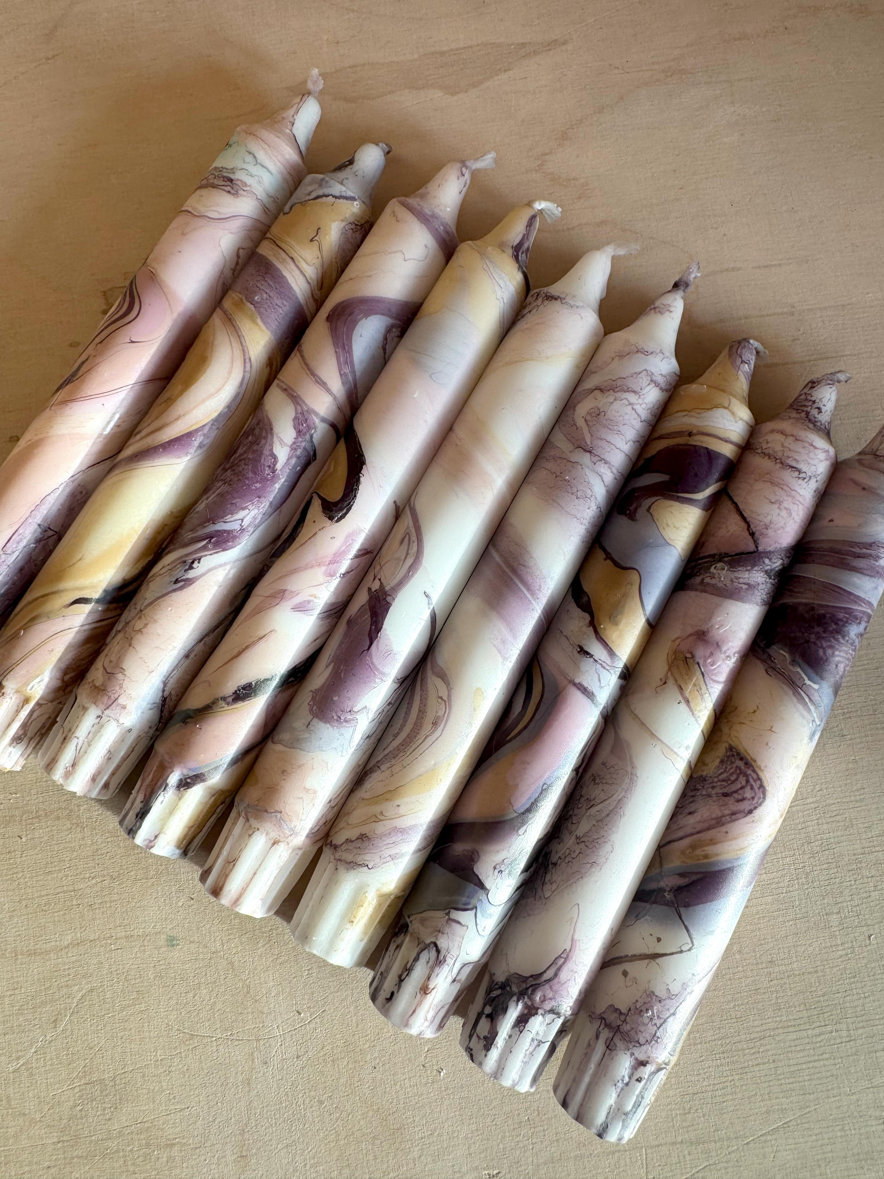 Purple Marble Candle