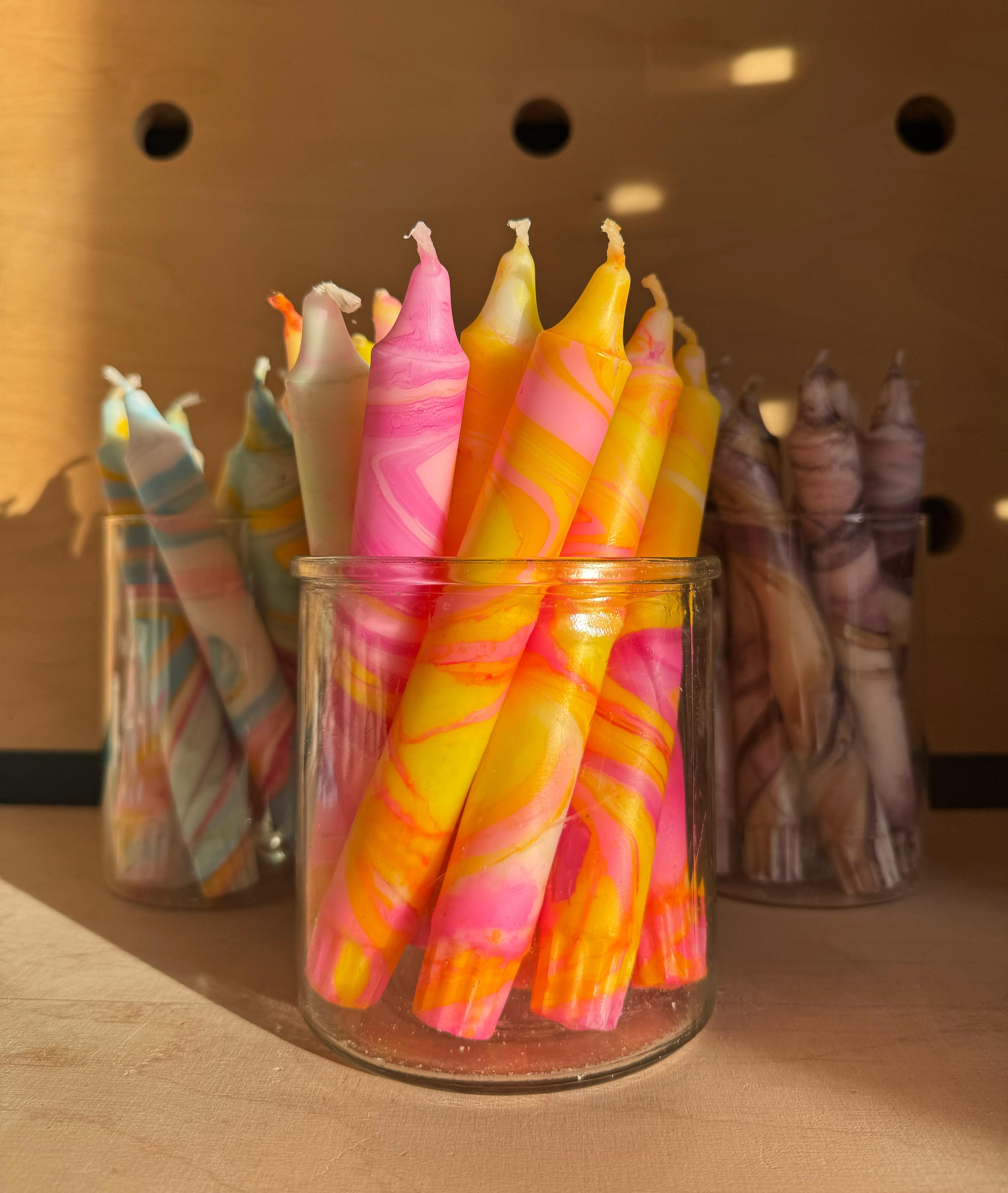 Yellow & Pink Marble Candle