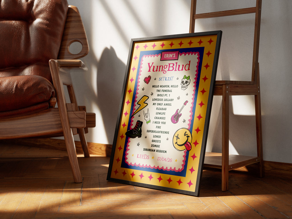 YUNGBLUD Personalised Setlist Print