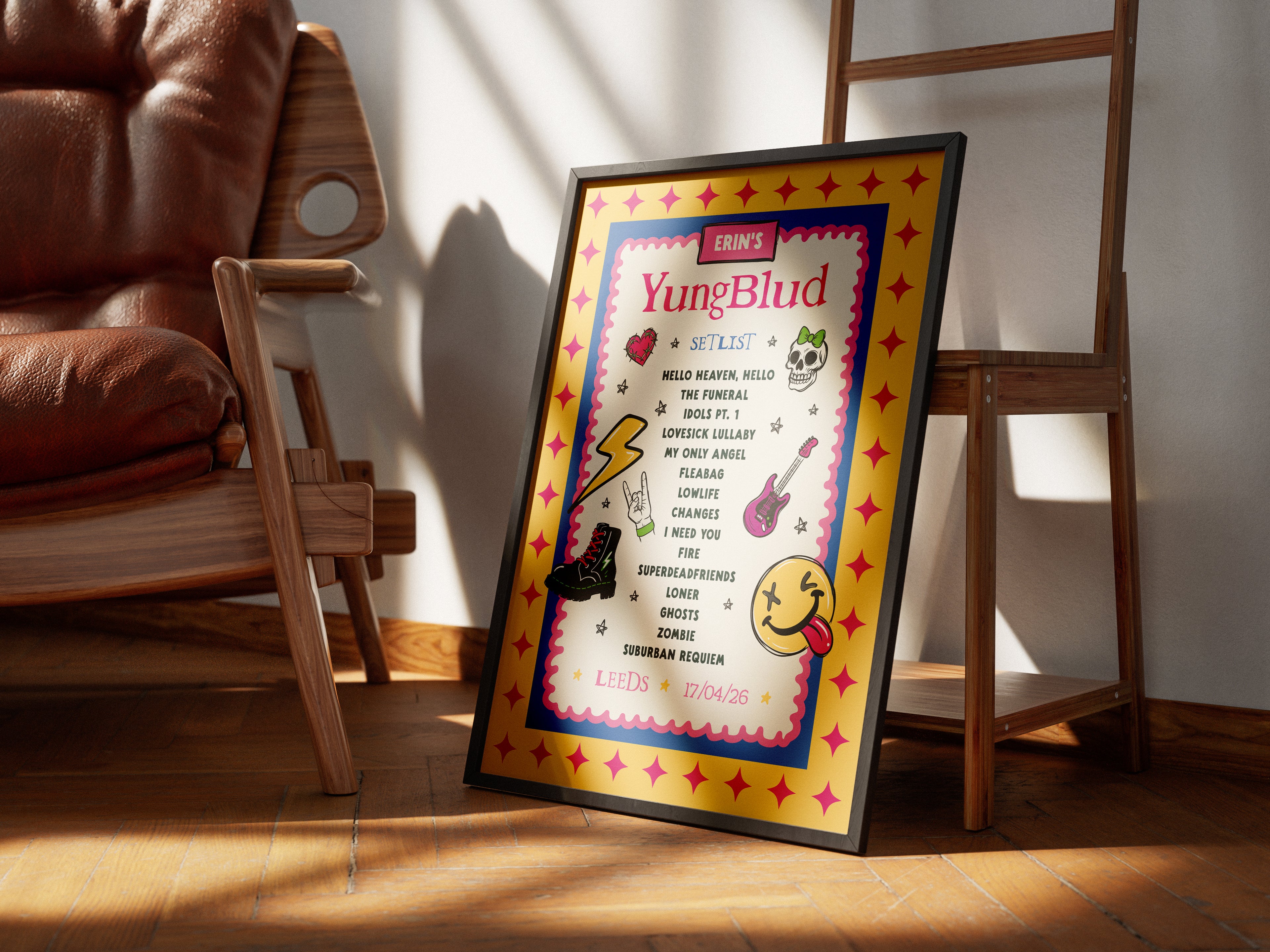 YUNGBLUD Personalised Setlist Print
