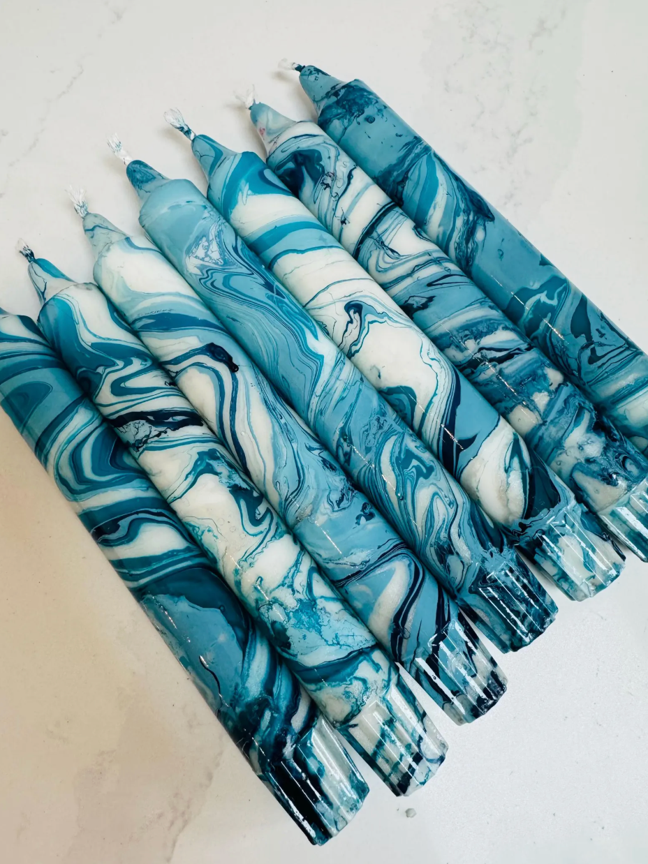 Blue Marble Candle