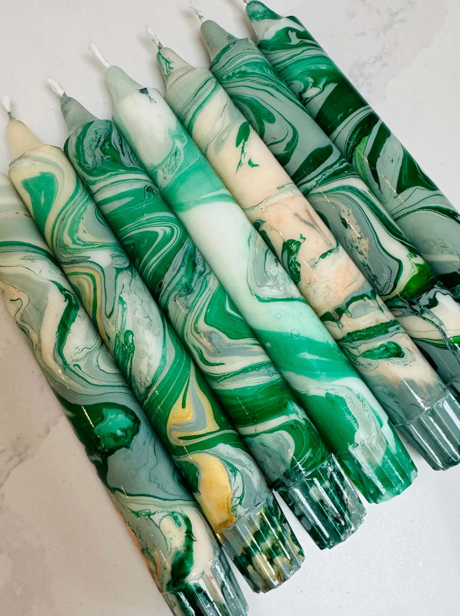Green Marble Candle