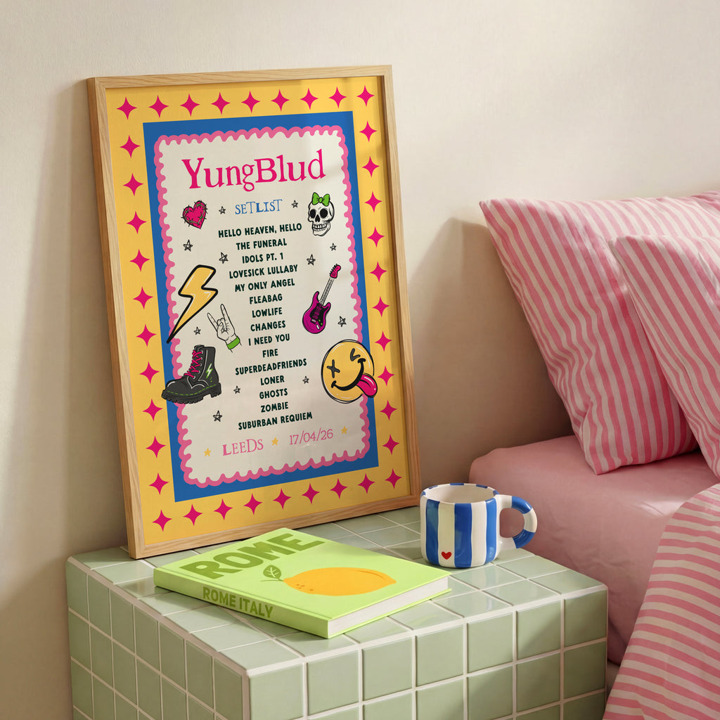 YUNGBLUD Personalised Setlist Print