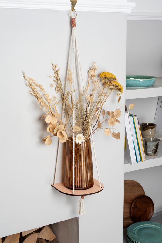 Hanging Plant Shelf - Pink Wash